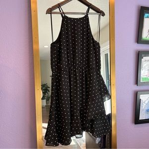 Abound - Assymetrical Polka Dot Ruffle Halter Dress